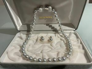 原2【1円スタート】アコヤ真珠 SILVER ネックレス Pt900 ピアス 鑑別書付 鈴乃屋 SUZUNOYA JEWELRY 保証書付8.5-9mm パール アクセサリー