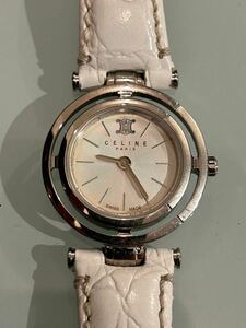 原2 CELINE セリーヌ 腕時計 レディース ラウンドフェイス ホワイト文字盤 30M/100FT C73124041