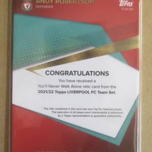 2021-22 TOPPS LIVERPOOL TEAM SET ANDY ROBERTSON PLAYER-WORN MEMORABILLIAの画像2