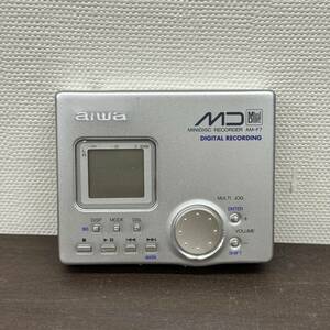 送料600円～ ジャンク扱い 再生動作確認済み AIWA アイワ ポータブルMDプレーヤー AM-F7 製造番号S01S-8CB0045 