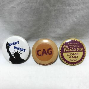 古い缶バッジ 自由の女神像 CAG 3個セット