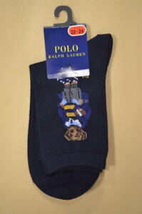  новый товар не использовался с биркой женщина POLO RALPH LAUREN Polo Ralph Lauren большой Bear рисунок носки (22~24) сделано в Японии бесплатная доставка 