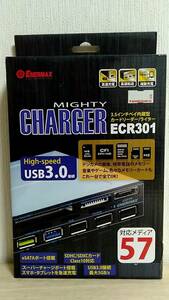 [m12941y k] ENERMAX 3.5インチベイ内蔵型 カードリーダー／ライター ECR301 USB3.0　スマホ急速充電スーパーチャージポート eSATAポート