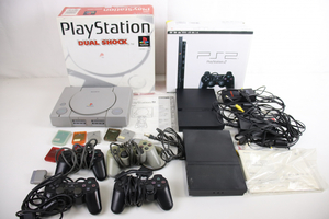 SONY ゲーム まとめ PlayStation PS1 DUAL SHOCK SCPH-7000 PlayStation2 PS2 scph-70000 黒 本体 ブラック 説明書 005JSFJP34