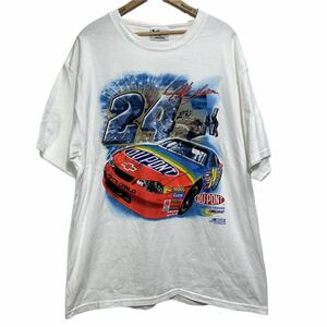 ■ CHASE NASCAR ナスカー DUPONT #24 Jeff Gordon ジェフ ゴードン プリント レーシング Tシャツ サイズXL 白 古着 Racing ストリート ■