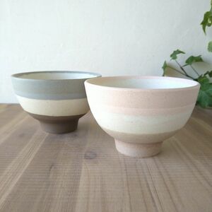 ペア高台茶碗・美濃焼　〈新品・未使用〉