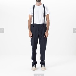 visvim 22SS TRAVAILLER BRACES PANTS GRAY L ビズビム サスペンダーパンツ スラックス グレー ウール/リネン上質生地 レア の画像1