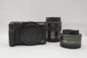 【美品・中古】Canon ミラーレス一眼 EOS M3 ダブルレンズキット（ブラック）