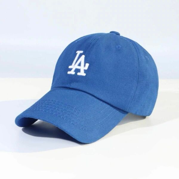 LA ロゴ ドジャース MLB キャップ ブルー 青 美品 男女兼用 帽子