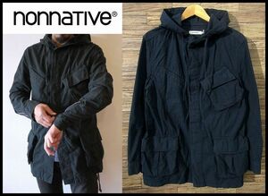 送無 nonnative ノンネイティブ 16SS NN-J2909 TROOPER HOODED JACKET オーバーダイ リップストップ トルーパー フーデッド ジャケット 黒