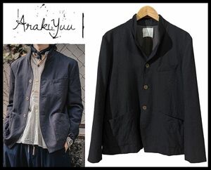 ■ 定価128,700円 使用感の無い極美品 ARAKI YUU アラキユウ 21AW 完成された一着 4B Jerkin Jacket ジャーキン ジャケット 濃グレー S