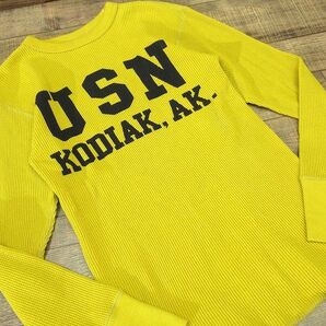 送料無料 美品 FREEWHEELERS フリーホイーラーズ POWER WEAR U.S.N.KODIAK,ALASKA BASE 40s カスタムモデル ワッフル サーマル Tシャツの画像5