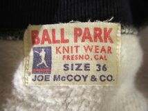 送無 THE REAL McCOY'S リアルマッコイズ JOE McCOY ジョーマッコイ BALL PARK 雪柄 ノルディック柄 裏起毛 クルーネック スウェット 紺 36_画像6