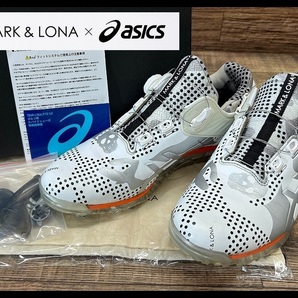 ■ 希少 完売品 MARK＆LONA × ASICS マークアンドロナ アシックス 22ss コラボ GEL PROVECTOR 総柄 スカル BOA ゴルフ シューズ 25.5の画像1