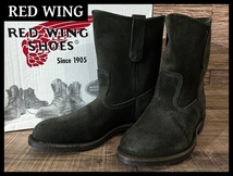 送無 未使用 展示品 デッド 廃番 ビームス 別注 RED WING レッドウィング 08年製 8186 ブラック スエード レザー ペコス ブーツ 黒 26.0 ②_画像1