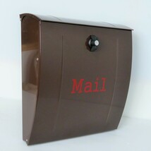 セール6月30日まで 郵便ポスト郵便受けおしゃれかわいい人気北欧大型メールボックス 壁掛けプレミアムステンレスブラウン色ポストpm022_画像1