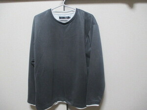 3L■defective struct★長袖Ｔシャツ★グレー系 ★used★送料無料