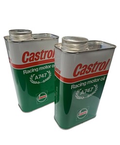 【送料無料】カストロール レーシング 2ストオイル A747 廃盤 1L缶m×2本 Castrol Racing motor oil A747 2st Oil 2サイクル 旧車