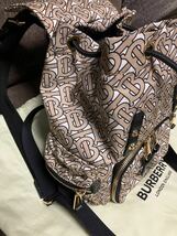 【2回使用】バーバリー BURBERRY TB モノグラム バックパック リュックサック ナイロン レザー ベージュ ブラック　8011638_画像4