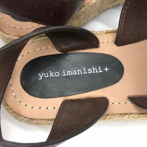 【21803】yuko imanishi サンダル 38サイズ 靴 シューズ バックストラップ 藁 ブラウン 茶 経年保管品 中古品 梱包60サイズの画像3