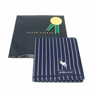 【22427】POLO Ralph Lauren ポロラルフローレン ハンカチ 紳士 綿100％ 日本製 ガーゼハンカチ ブランドハンカチ 経年保管品 定形外