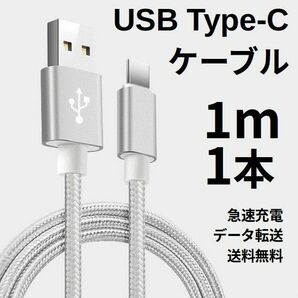 Type-c USB 充電ケーブル Android 1m 1本 シルバー