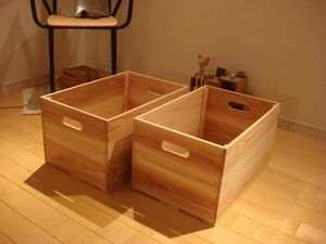 * size modification possibility * deep type tree box ②/ natural wood * Country wooden toy box storage Stax ta King box order possibility order possible size modification possible 