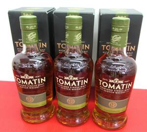 未開栓 TOMATIN 12年 トマーティン ハイランド シングルモルト スコッチ ウイスキー 700ml 3本セット 43度 箱付き お酒