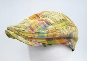 SUBLIMINAL ハンチングキャップ ハンチング帽 帽子 黄色系 イエロー系 パッチワーク Lサイズ