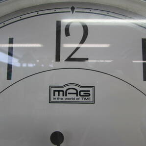 MAG サイレントクォーツ 壁掛け時計 アナログ 掛け時計 W-344 シルバー×ホワイトの画像2