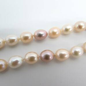 美品 Wish Pearl ウィッシュパール 淡水パール 本真珠 バロック 直径9㎜ ネックレス ロングネックレス マルチカラー アクセサリー 袋付 A42の画像8