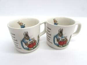 WEDGWOOD ウェッジウッド PETER RABBIT ピーターラビット マグカップ コーヒーカップ 2客 ブランド 洋食器 茶器 英国製 陶磁器 高さ7.3㎝