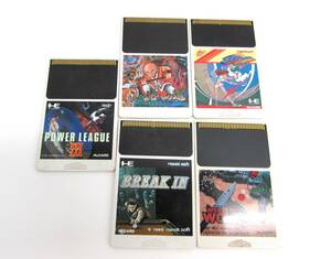 PCエンジン HuCARD 5枚おまとめ ソフトのみ プロテニスワールドコート/虎への道/BREAKIN/オペレーションウルフ/パワーリーグ3 動作未確認