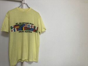 【送料無料】80sヴィンテージ MADE IN USAアメリカ製プリントTシャツsize L程度 裾シングル
