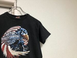 【送料無料】1999年製90s MADE IN USAアメリカ製ヴィンテージハーレーダビットソンプリントTシャツ ユースサイズM10-12