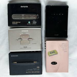 【ジャンク品】カセット ウォークマン 5台 まとめ aiwa PX-500　PX370　SANYO JJ Pink SHARP BEING JC-K50 MARUMAN カセット ソニー