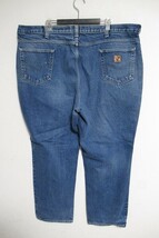 z11672:大きいサイズ carhartt(カーハート）US古着 relaxed fit デニムパンツ バギーパンツ/青/44×30_画像2