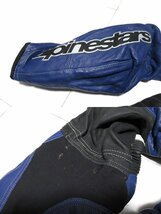 z11641:alpinestars（アルパインスターズ）本革レーシングスーツ レザーつなぎ/青黒白/US38、EU48_画像8