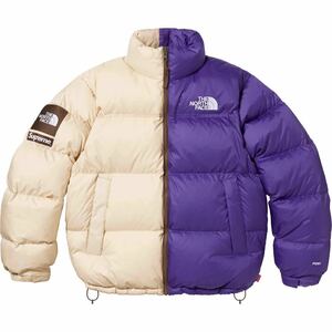 Supreme/The North Face Split Nuptse Jacket 2024SS Tan/Purple Sサイズ 新品未使用 直営店購入