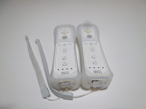 RSJ088{ same day shipping free shipping operation verification settled }Wii remote control strap jacket cover white 2 piece set nintendo original RVL-003 controller 