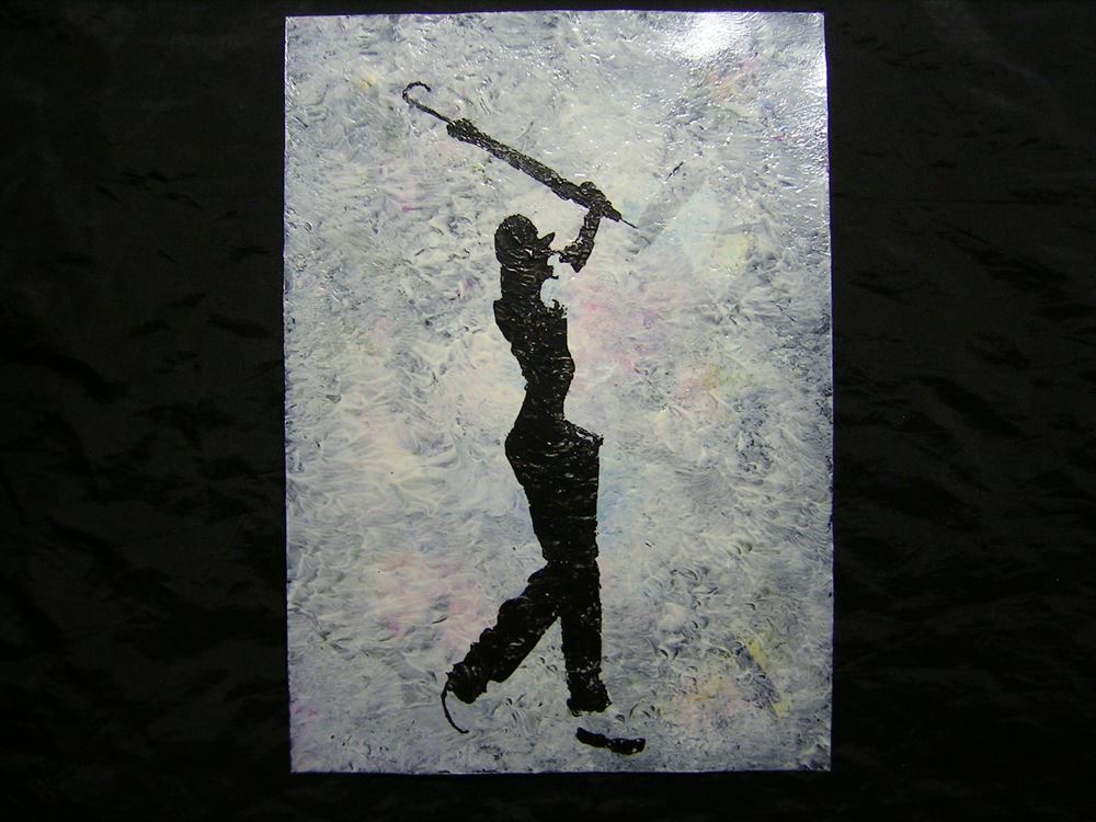 art monochrome, peinture, image, art, illustration dessinée à la main, intérieur, Traitement spécial, portrait, parapluie, le golf, Yoshimasa Michiku *Sera expédié dans un cadre, ouvrages d'art, peinture, portrait