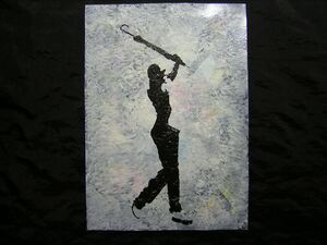 Art hand Auction monochrome art, painting, picture, art, hand drawn illustration, interior, Special processing, portrait, umbrella, golf, Yoshimasa Michiku *Will be shipped in a frame, artwork, painting, portrait