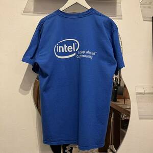 激レア 3面プリント Intel Tシャツ 企業 90s 00s ビンテージ Lサイズ Y2K apple