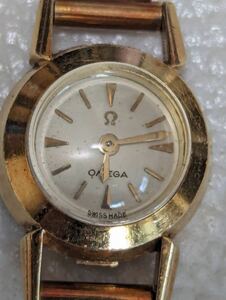 OMEGA オメガ クォーツ腕時計 レディース不動品 ゴールド 