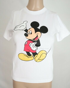 ＊新品 ディズニー Disney ミッキーマウス MICKEY MOUSE 半袖　プリント Tシャツ コットン100% サイズMホワイト LCT409