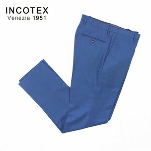 ＊60%OFF 新品 インコテックス INCOTEX 春夏 メンズ テーパード ウール パンツ 定価37,400円(税込) サイズ46(M) ブルー スリム MPN2806