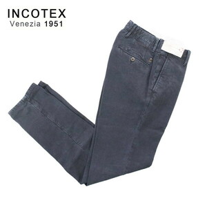 ＊60%OFF 新品 インコテックス INCOTEX 春夏 綿麻 メンズ テーパード パンツ 定価41,250円(税込) サイズ29(S) ネイビー MPN2809S1