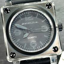 SYULLA シュラ S3102-BK 腕時計 クオーツ QZ アナログ 3針 ラバーバンド スクエア ステンレススチール おしゃれ メンズ 動作確認済み_画像1