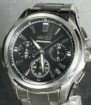 SEIKO セイコー WIRED ワイアード AGAW408 VK63-K013 腕時計 クオーツ アナログ クロノグラフ デイト カレンダー ラウンド 24時間計 黒 銀_画像1