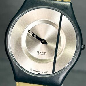 Swatch スウォッチ Skin スキン Pure Line AG1996 腕時計 クオーツ アナログ 薄型 ラバーベルト ユニセックス 男女兼用 2針 シルバー文字盤の画像2